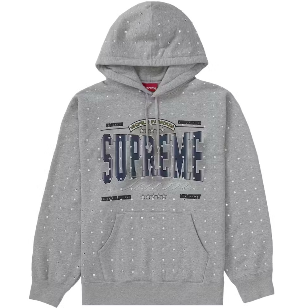 Rare Supreme Rhinestone Hooded Sweatshirt